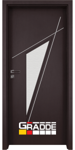 Интериорна врата серия Граде, модел Kristall Glass 4-2, цвят Ribeira
